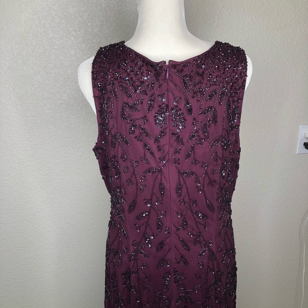 Cameron Blake Purple Beaded Evening A-Line Gown Sz 12 - Picture 2 of 10